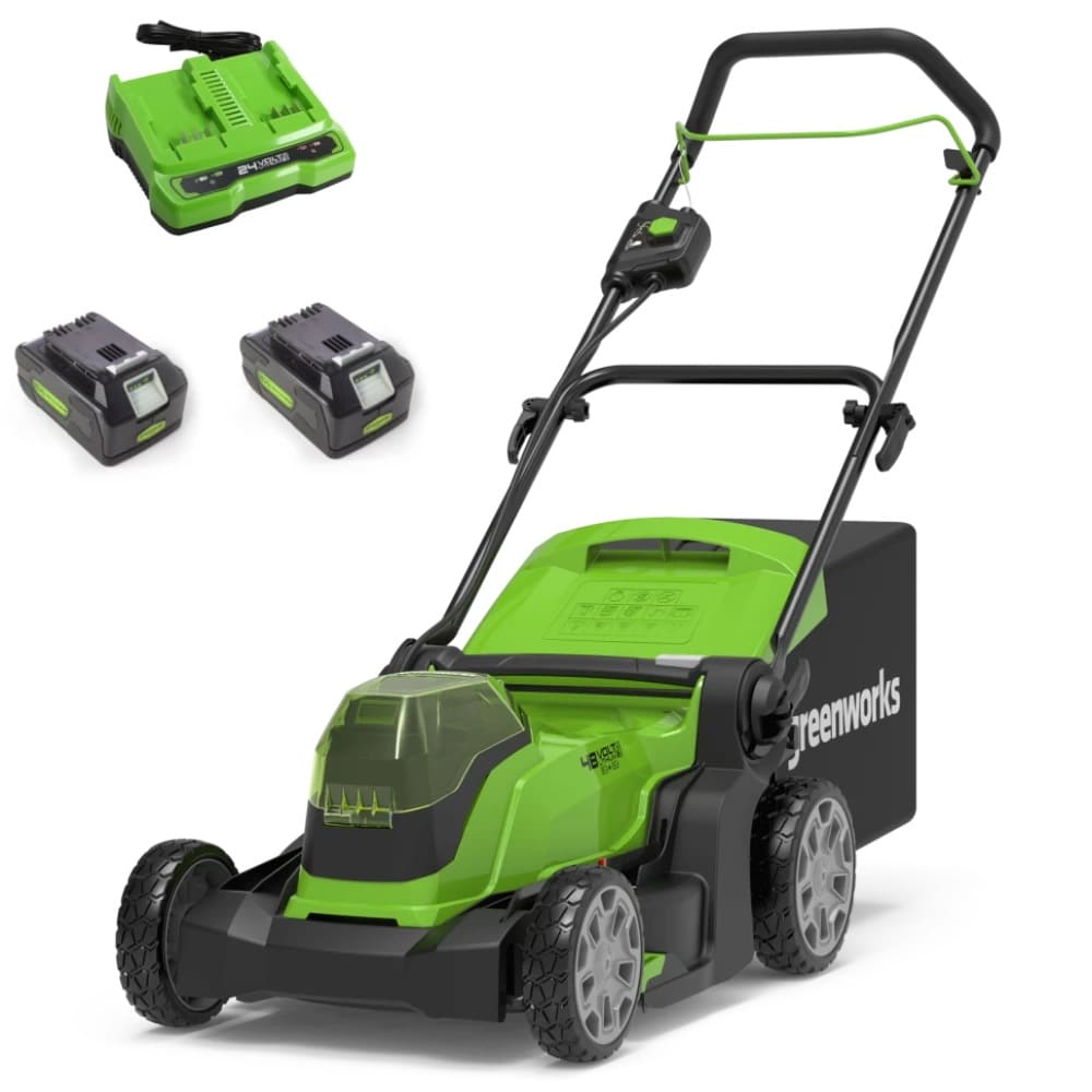 Greenworks GD24X2LM411: мощная косилка с АКБ