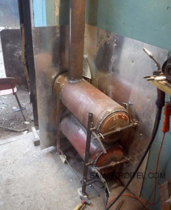 Самодельная печь из газовых баллонов Самодельная печь из газовых баллонов