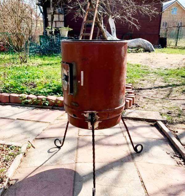 Сделал печь под казан из газового баллона: фото, описание изготовления Сделал печь под казан из газового баллона: фото, описание изготовления