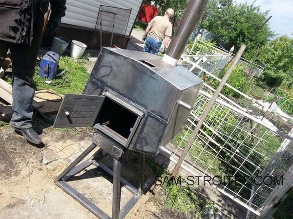 Самодельная печь буржуйка с водяным теплообменником