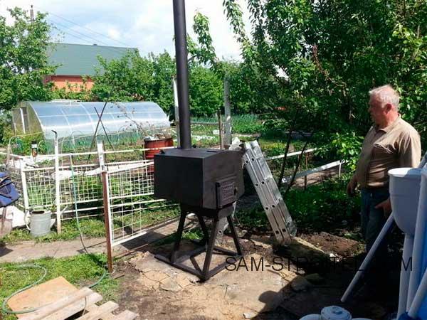 Самодельная печь буржуйка с водяным теплообменником