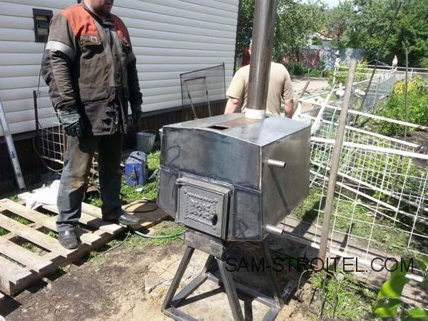 Самодельная печь буржуйка с водяным теплообменником