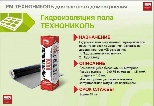 Виды, свойства и укладка материалов для гидроизоляции кровли от компании Технониколь