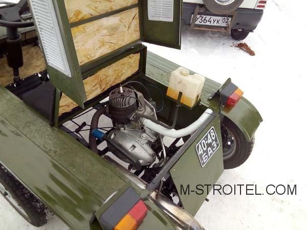 Самодельный мини автомобиль с двигателем от мотороллера Самодельный мини автомобиль с двигателем от мотороллера