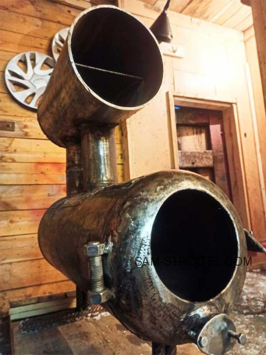 Печь из газового баллона с теплообменником (греет люто)