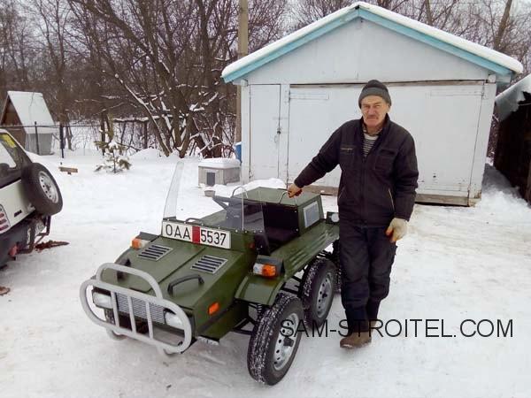 Самодельный мини автомобиль с двигателем от мотороллера Самодельный мини автомобиль с двигателем от мотороллера